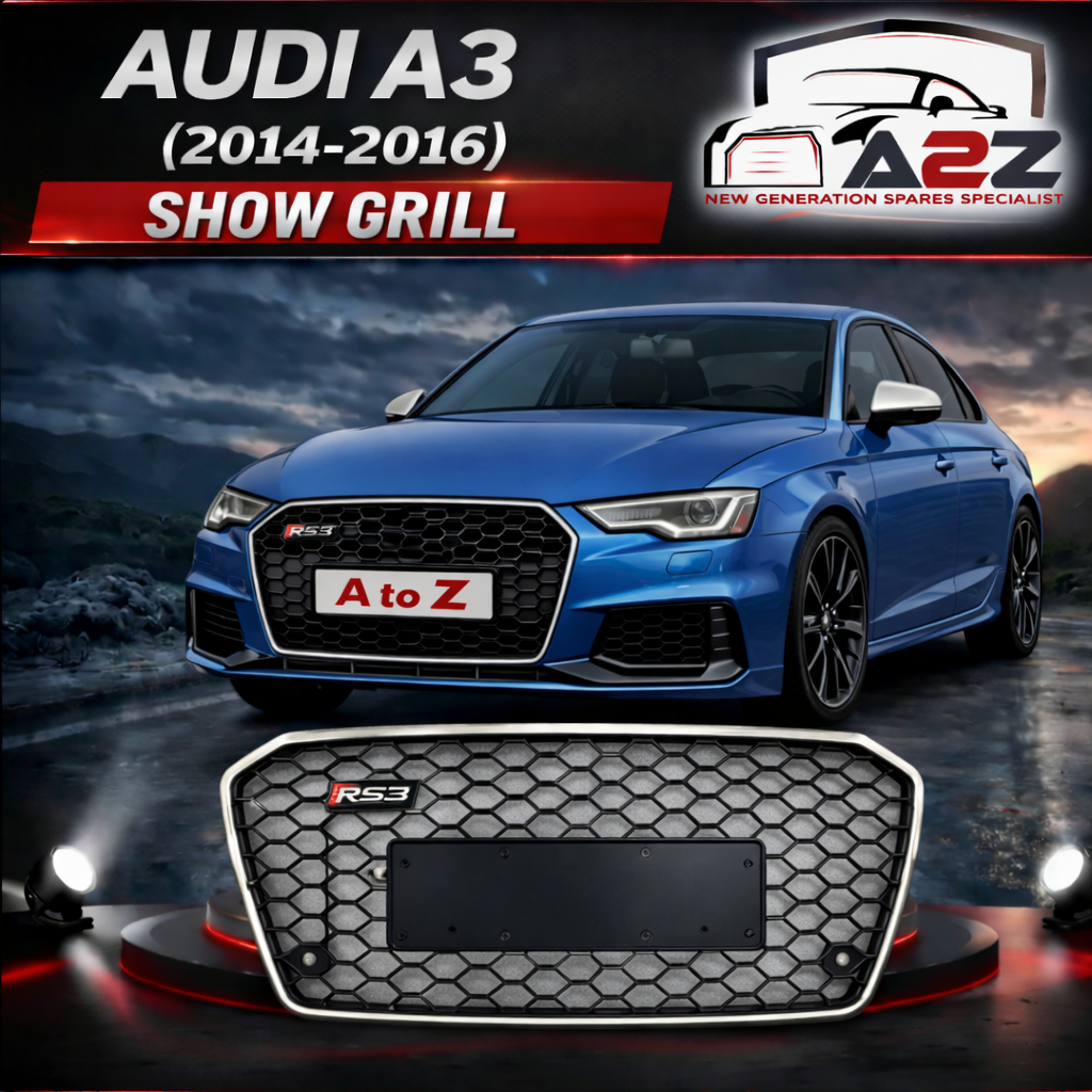 RS3 Full Black Honeycomb Show grill Compatible With Audi A3(2014-16) Tag No.92