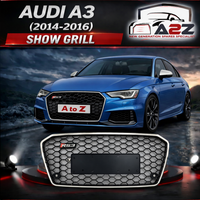 RS3 Full Black Honeycomb Show grill Compatible With Audi A3(2014-16) Tag No.92