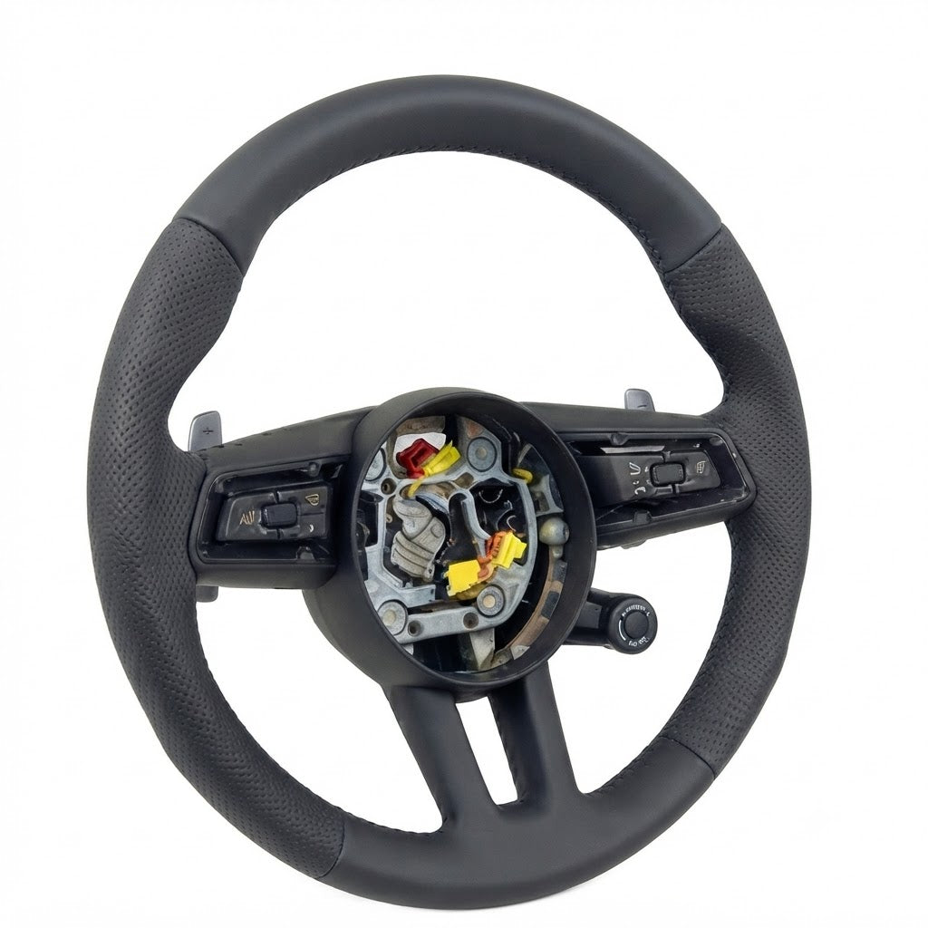 Porsche Black Leather Steering Wheel Compatible With Porsche All Model