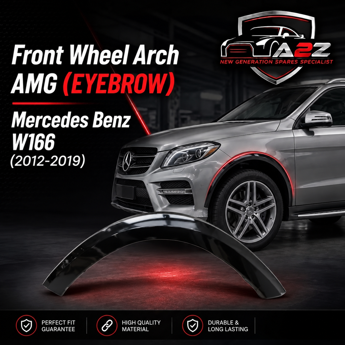 Front Wheel Arch AMG ( EYEBROW ) 1668846222 Compatible With Mercedes Benz GLS-GLX W166 (2012-2019) Tag No.222