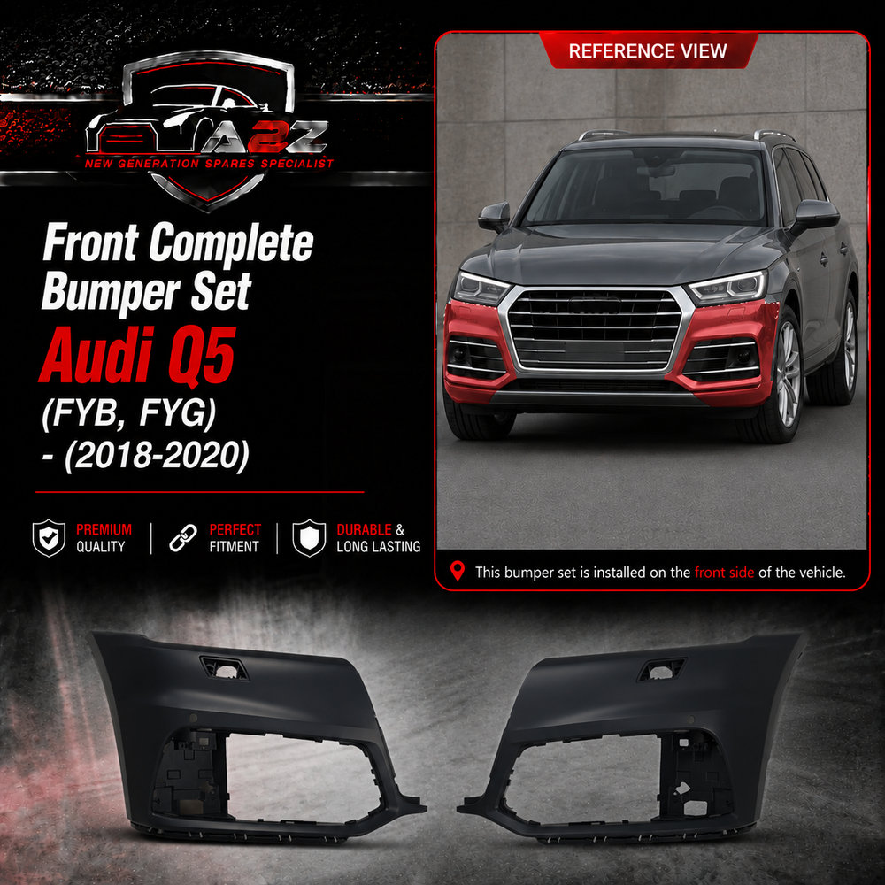 Front Complete Bumper Left 80A807107A & Right 80A807108A Compatible With Audi Q5 (FYB, FYG) - (2018-2020) Tag No.93