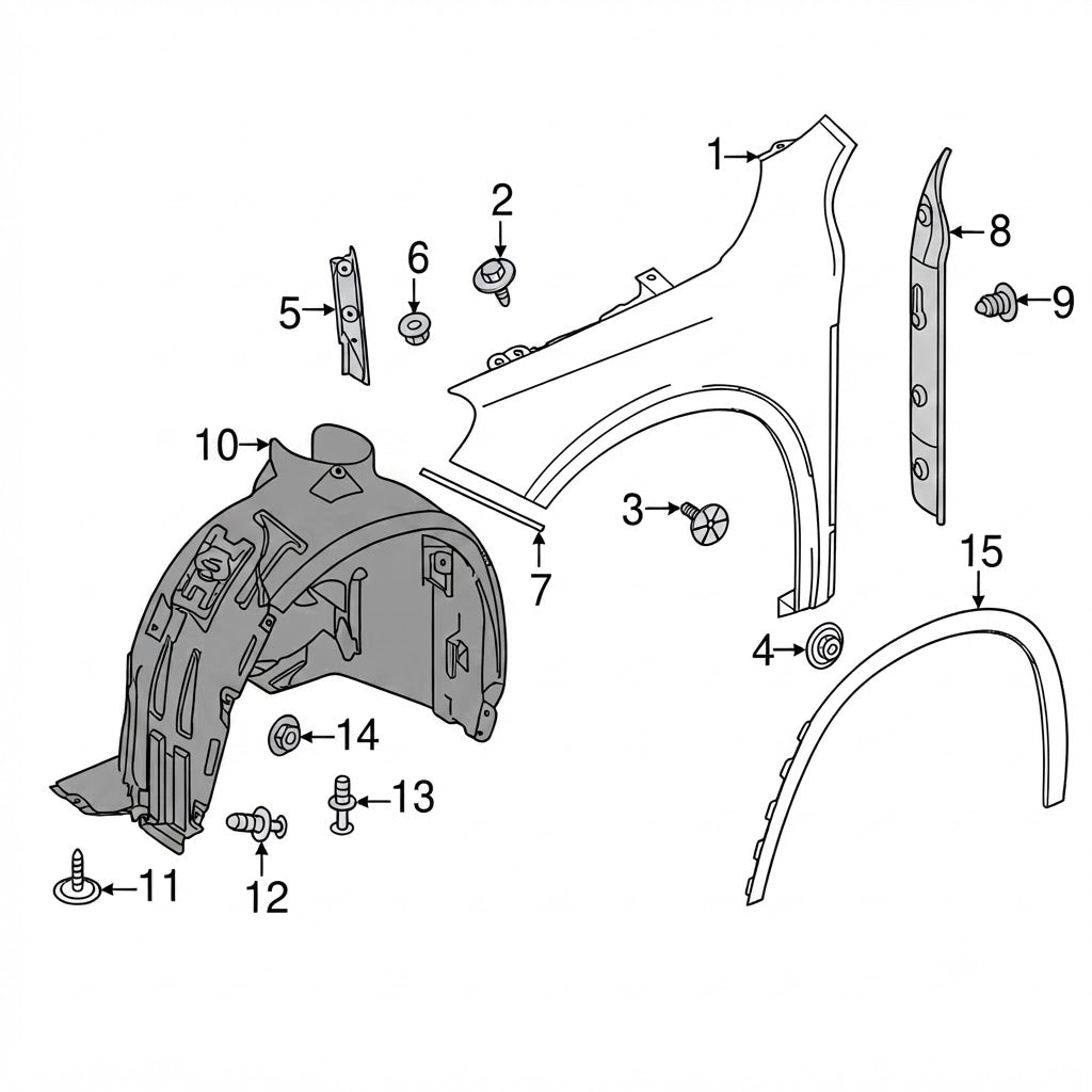 Front Right Wheel Arch (EYEBROW) 1568852422 A1568852422 Compatible With MERCEDES-BENZ GLA-CLASS (X156) 2014-2019 Tag-EY-18