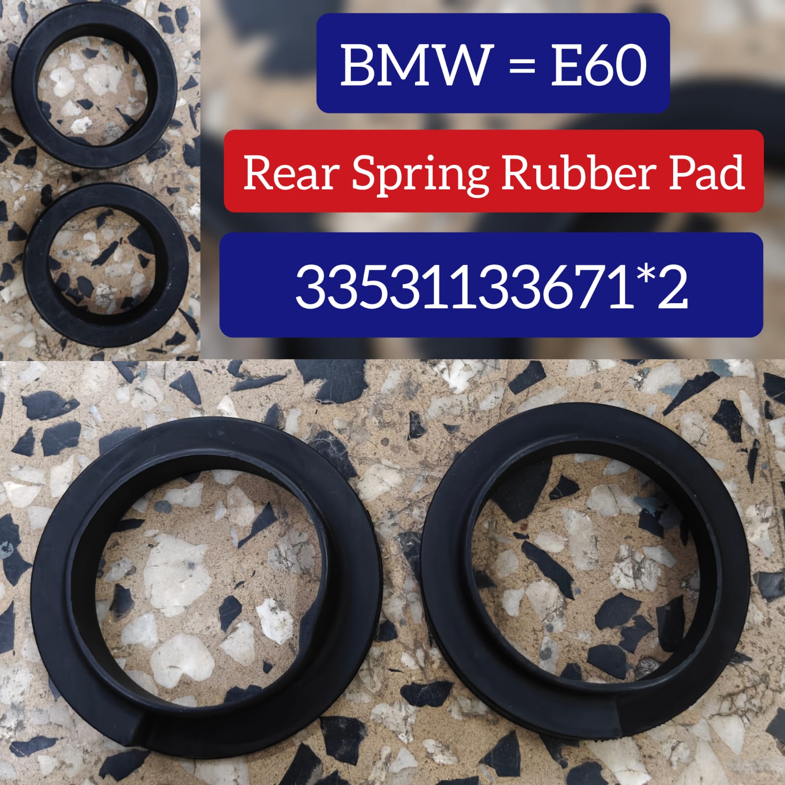 Rear Spring Rubber Pad 33531133671 Compatible With BMW E60 E63 E66