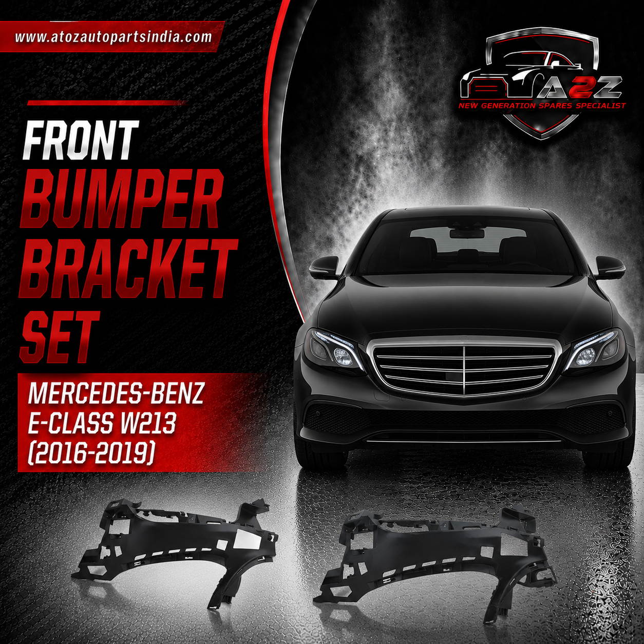 Front Bumper Bracket Left 2138850865 & Right 2138851065 Compatible With Mercedes-Benz E-CLASS W213 (2016-2019) Tag No.870