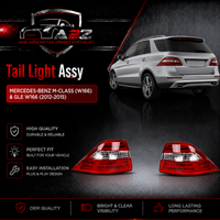 Tail Light Rear Lamp Compatible With MERCEDES-BENZ M-CLASS (W166) & GLE W166 (2012-2015) Tail Light Rear Lamp Left 1669063301 A1669063301 & Right 1669063302 A1669063302 Tag-TLM-102
