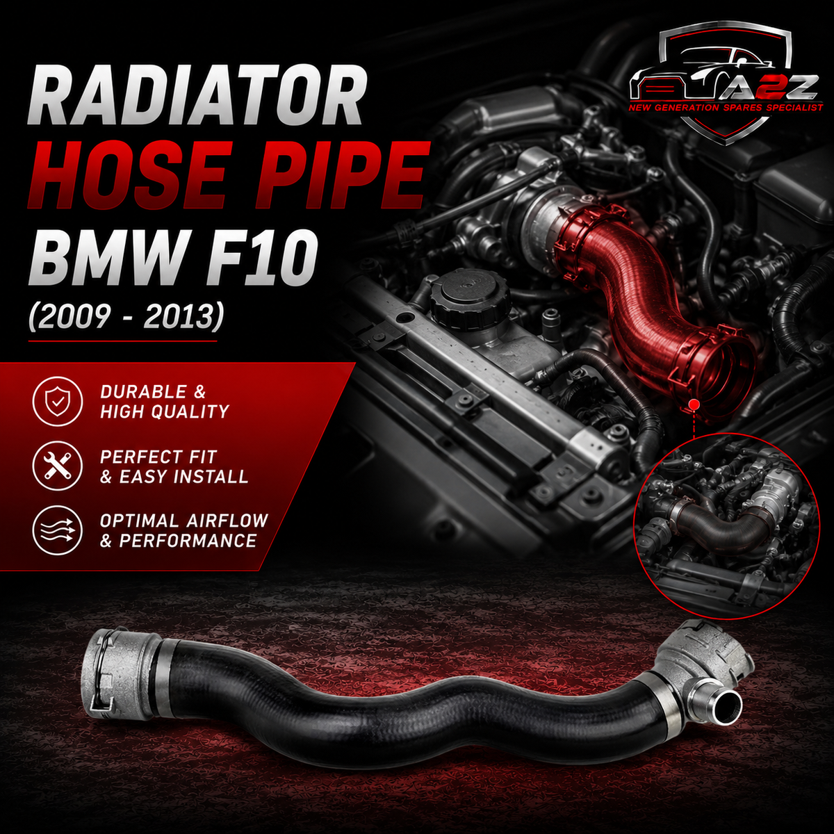 Radiator Hose Pipe 17127578399 Compatible With BMW 5 Series F10 Tag-H-116