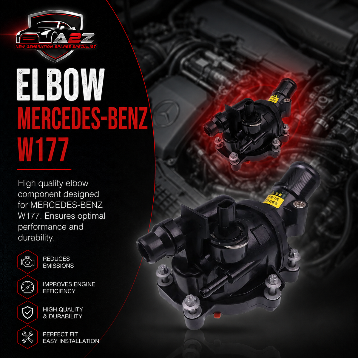 Elbow 2822030175 Compatible With MERCEDES-BENZ A-CLASS (W177), B-Class (W247) Tag No.32