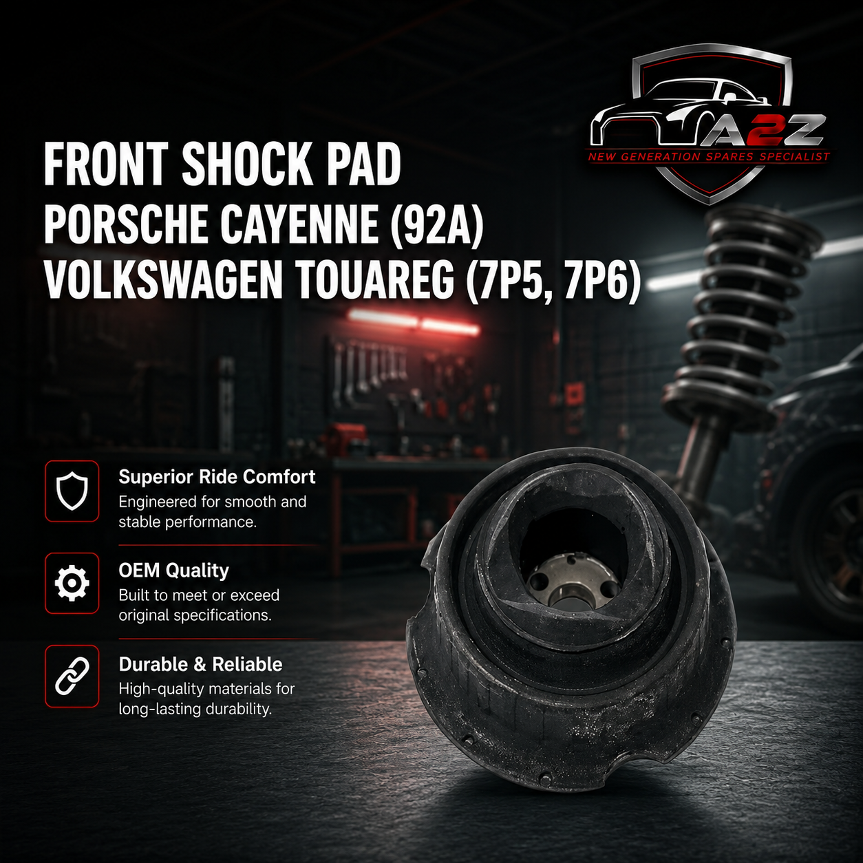 Front Shock Pad 7P0412327 7P5412327D 7P6412327 Compatible With PORSCHE CAYENNE (92A) Volkswagen TOUAREG (7P5, 7P6)