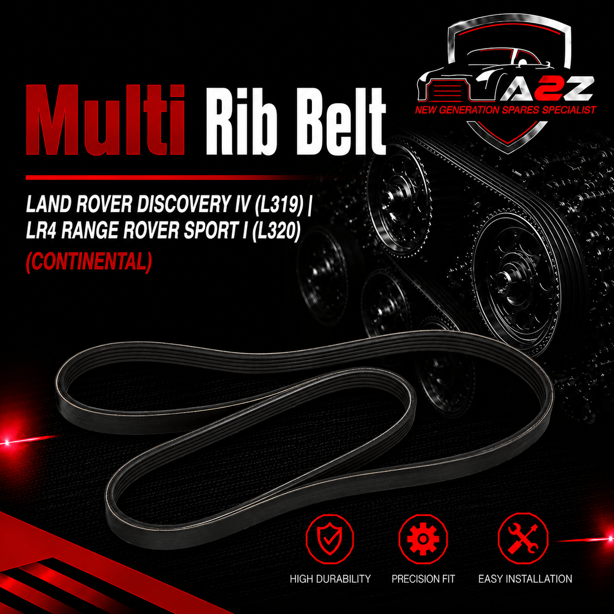 Multi Rib Belt 6PK2100 LR013697 Compatible With LAND ROVER DISCOVERY IV (L319) | LR4 RANGE ROVER SPORT I (L320) (CONTINENTAL)