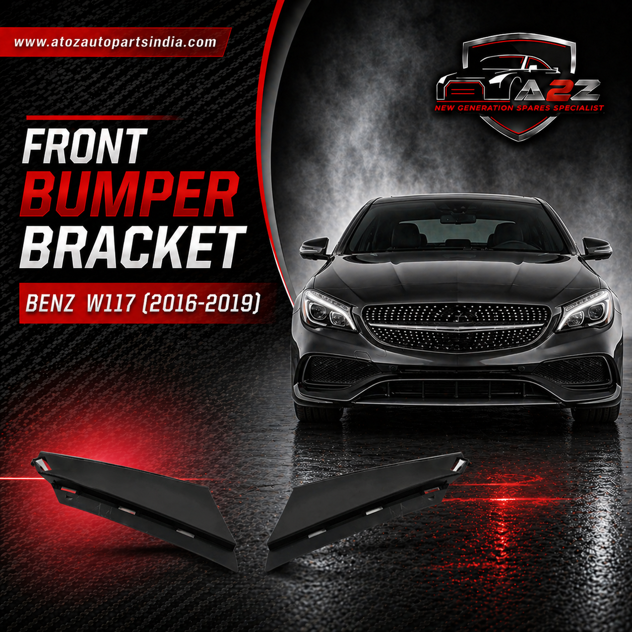 Front Bumper Bracket Left 1178850300 & Right 1178850400 Compatible With Mercedes-Benz CLA-CLASS W117 (2016-2019) Tag No.503