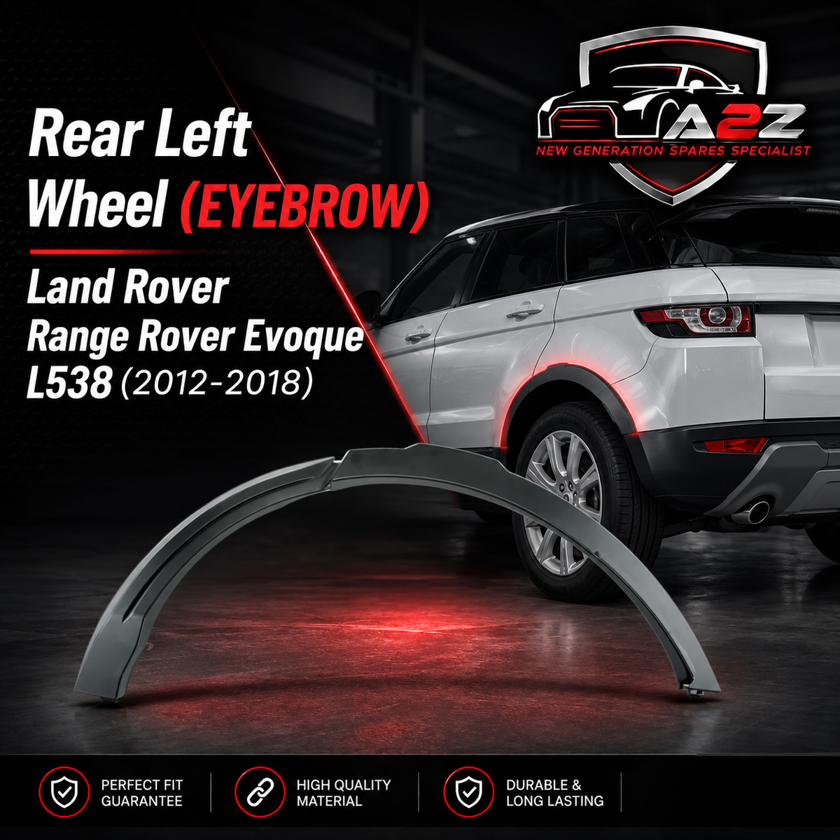 Rear Left Wheel Eyebrow LR066507 Compatible With Land Rover Range Rover Evoque (L538) (2012-2018) Tag No.173