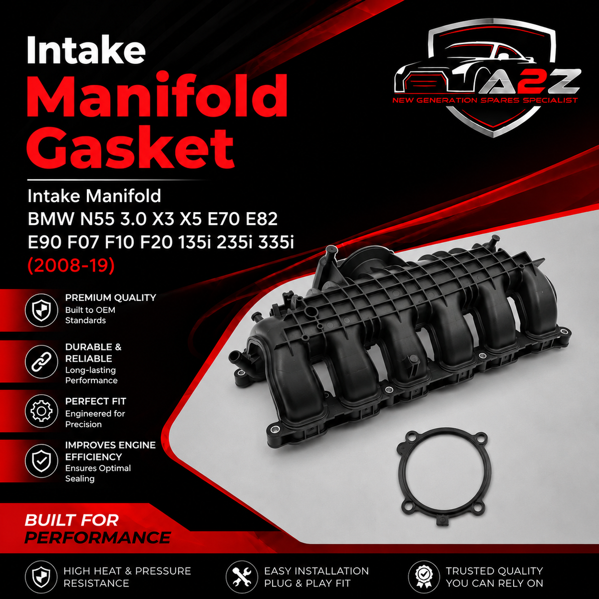 Intake Manifold 11617576911 Compatible With BMW N55 3.0 X3 X5 E70 E82 E90 F07 F10 F20 135i 235i 335i