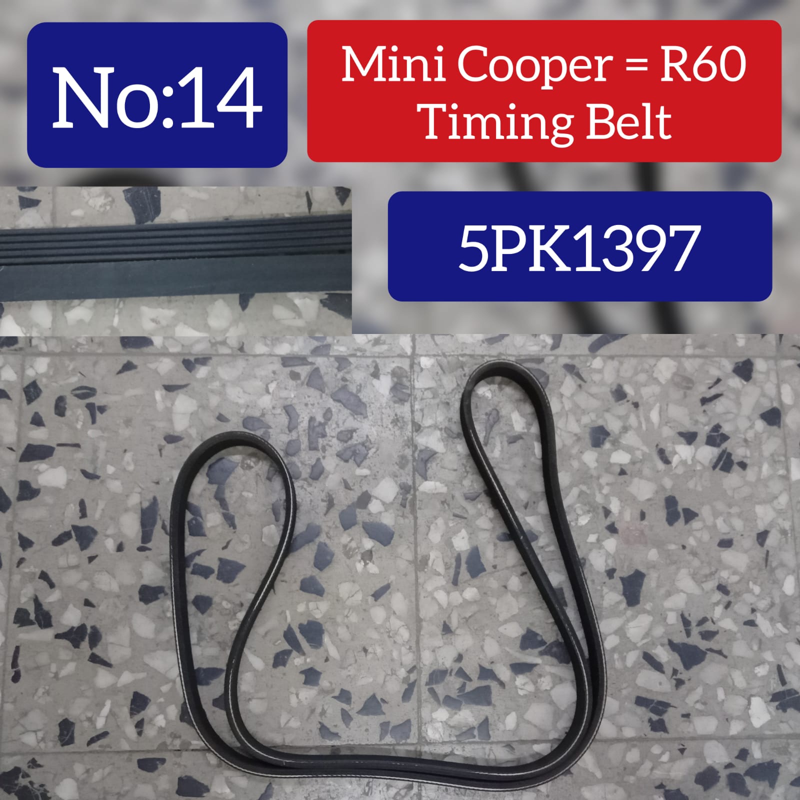 Timing Belt 5PK1397 11288511919 Compatible With MINI COUNTRYMAN (R60) Tag-BEL-14