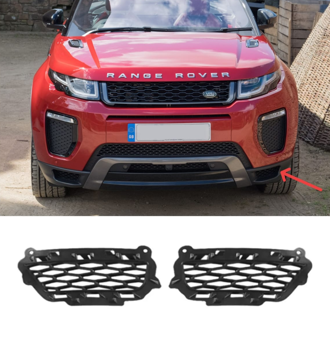 Lower Fog Lamp Cover Left LR076667 LR079667 & Right LR076666 LR079666 Compatible With Land Rover Range Rover Evoque (L538) (2016-2019) Tag No.631