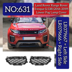 Lower Fog Lamp Cover Left LR076667 LR079667 & Right LR076666 LR079666 Compatible With Land Rover Range Rover Evoque (L538) (2016-2019) Tag No.631