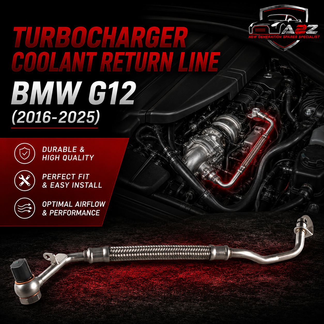 Turbocharger Coolant Return Line 11539896893 Compatible With BMW G12