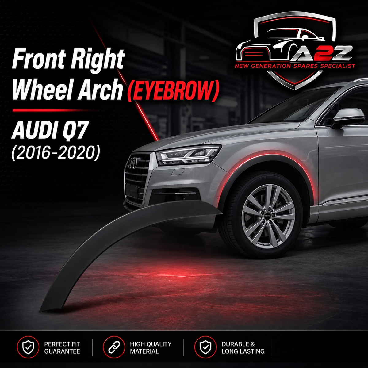 Front Right Wheel Arch (EYEBROW) 4M0853818HGRU Compatible With AUDI Q7 4M (2016-2020) Tag No.92
