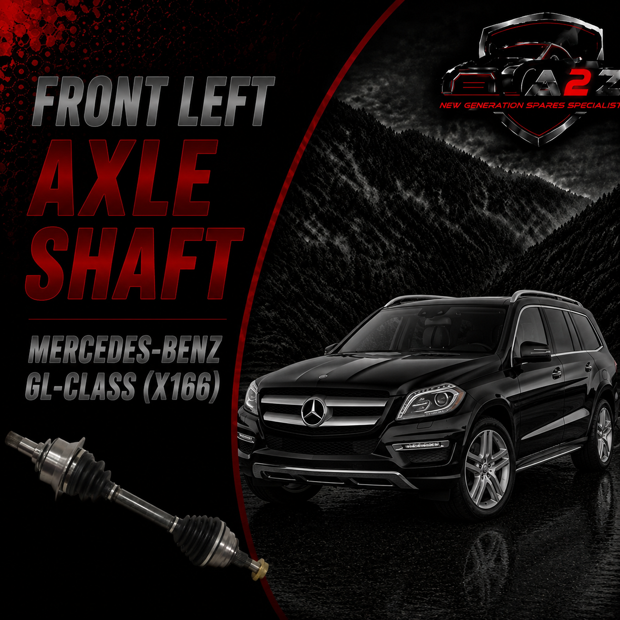 Front Left Axle Shaft 1663301600 Compatible With MERCEDES-BENZ GL-CLASS (X166) M-CLASS (W166)