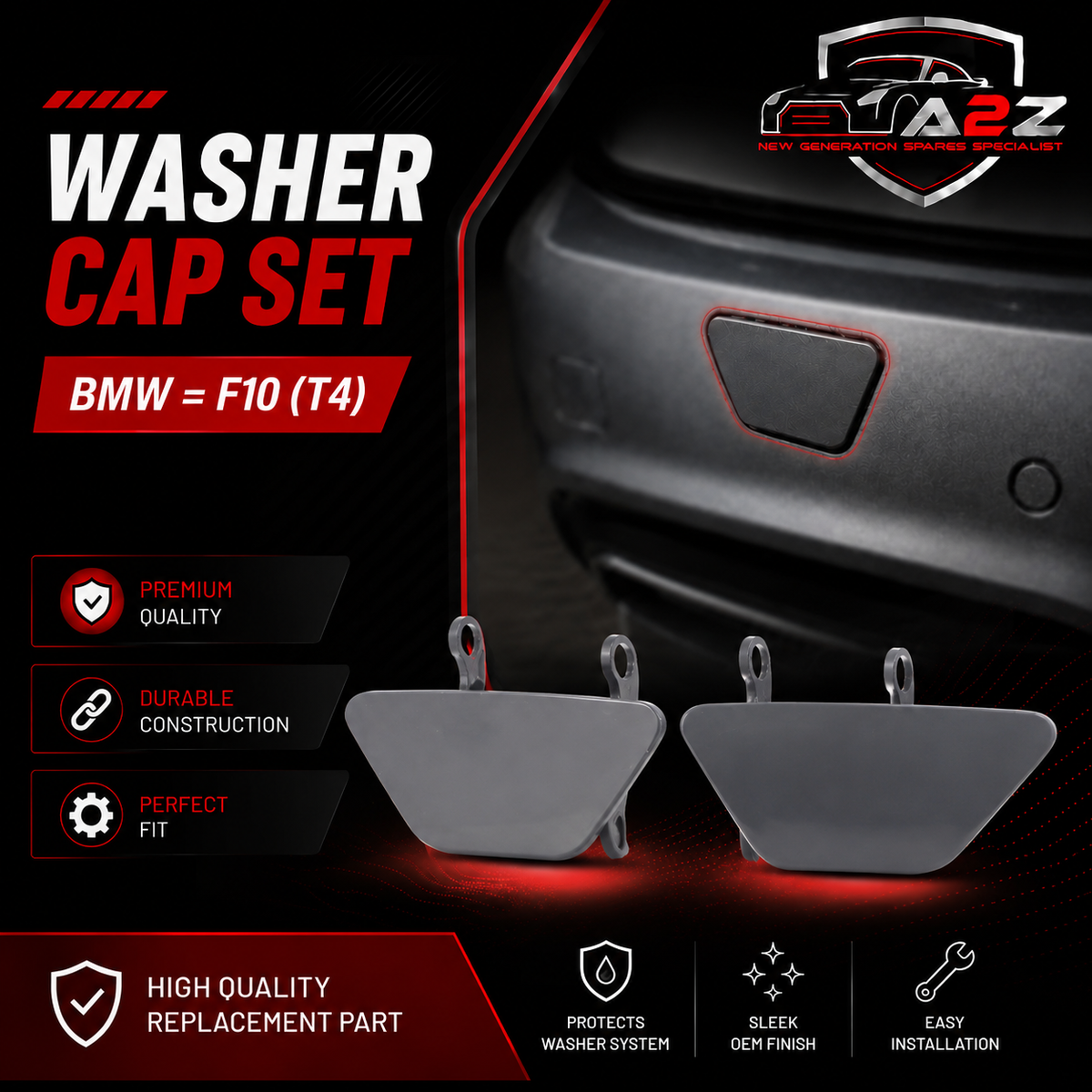 BMW = F10 (T4) Washer Cap Set.Ref No 51117200793 L.H, 51117200792 R.H Tag 407
