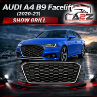 Show Grill  Compatible With Audi A4 B9 Facelift(2020-23) RS4 Black Chrome Tag 34