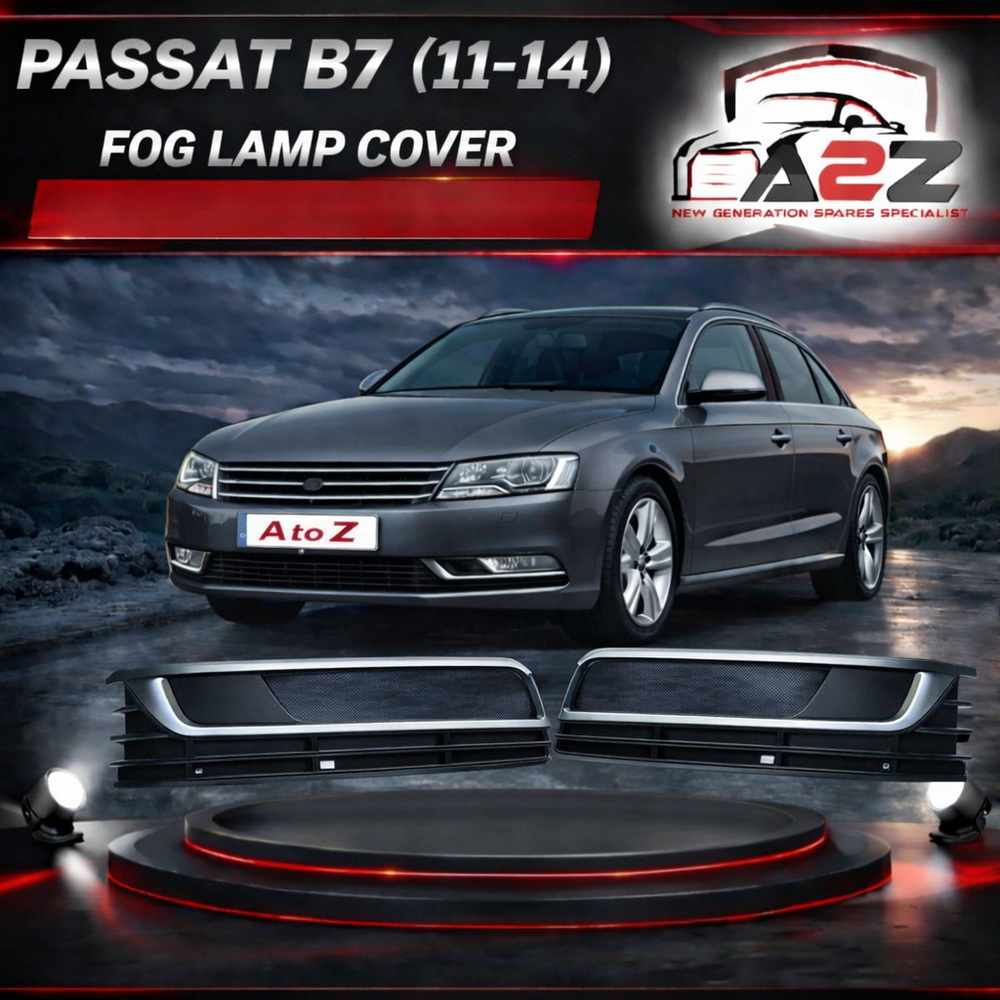 Fog Lamp Cover With Mat + Double Chrome Left 3AA853665 & Right 3AA853666 Compatible With VW PASSAT B7 (2010-2014) No.131