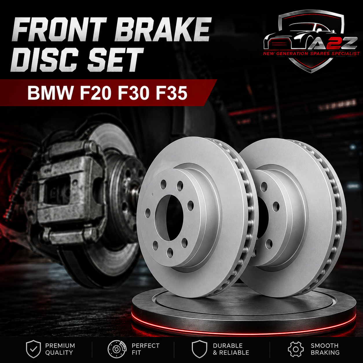 Front Brake Disc Set 34116792217 Compatible With BMW F20 F30 F35