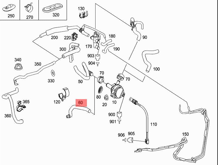 Radiator Hose Pipe 2218301996 A2218301996 Compatible With MERCEDES-BENZ S-CLASS (W221, V221) Tag No.557