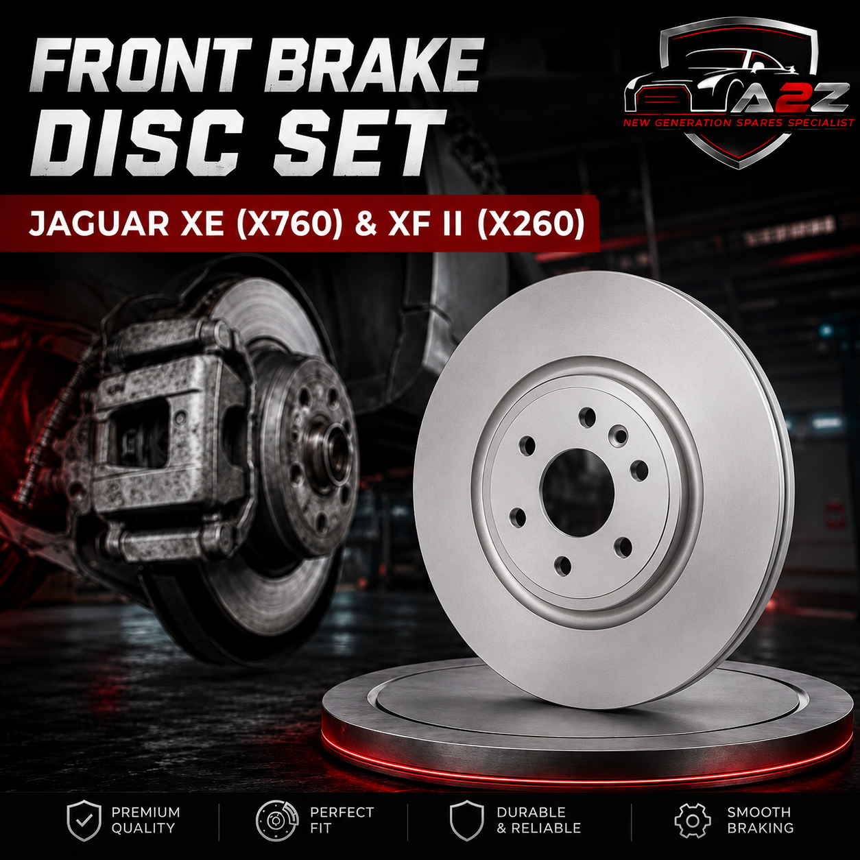 Front Brake Disc Set T4N1801 T4A2342 T4A34339 Compatible With JAGUAR XE (X760) & XF II (X260)