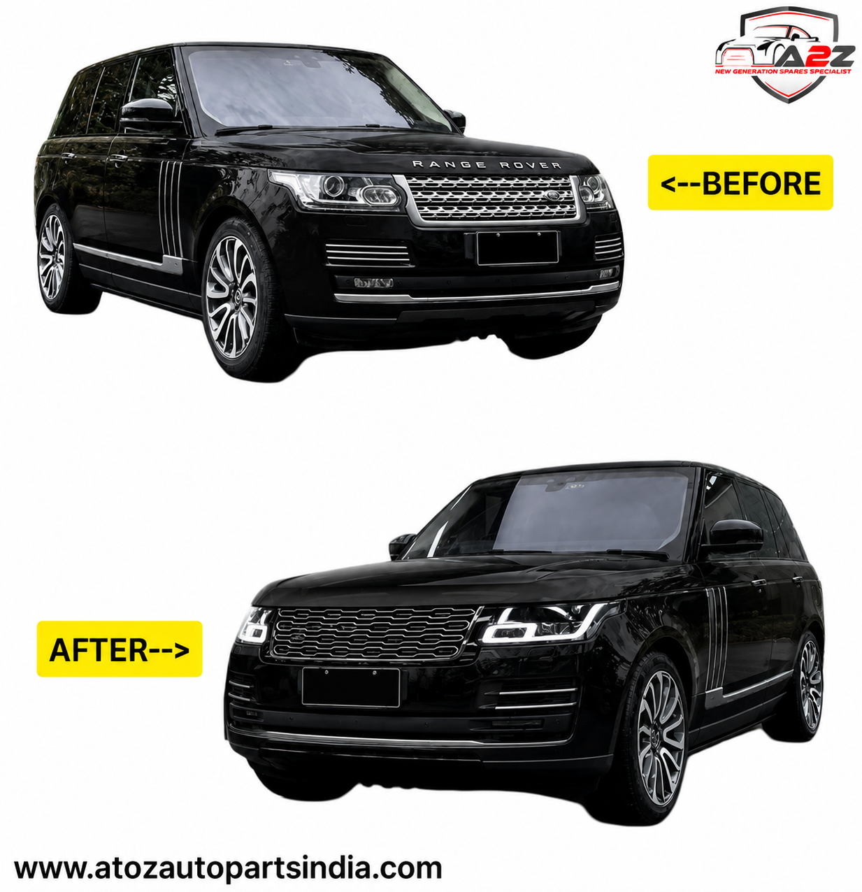 Conversion Bumper Body Kit Compatible With Range Land Rover Vogue 2013-2017 Upgrade To Land Rover Vogue 2018-2022  (Shipping Cost Not Included In Price)