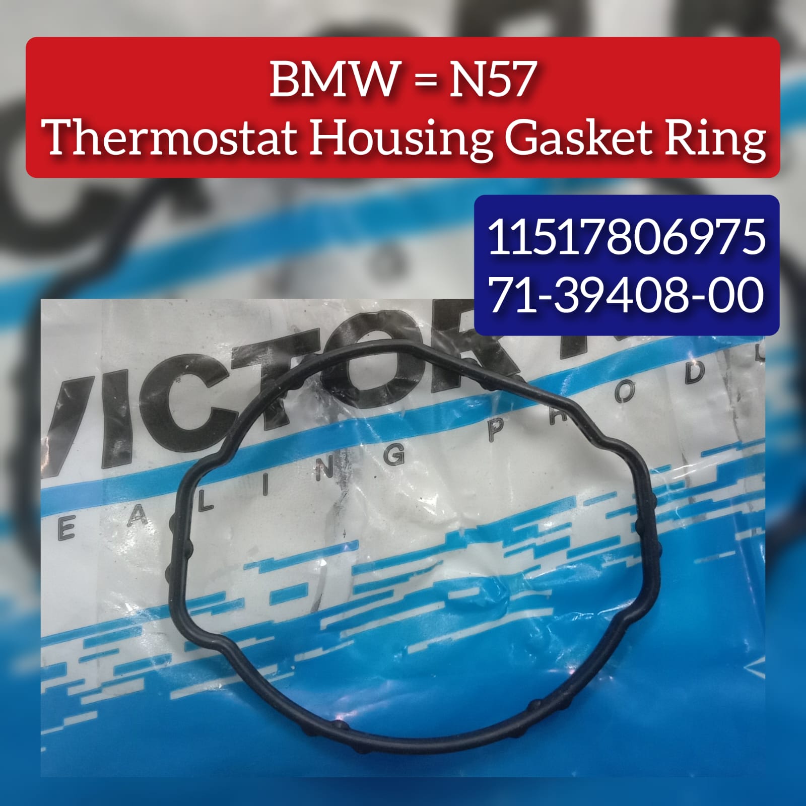 Water Pump Thermostat Elbow Packing Gasket 71-39408-00 11517806975 11517805192 11518512234 Compatible With BMW 3-SERIES Convertible (E93) 5-SERIES (F10) 5-SERIES Gran Turismo (F07) 7-SERIES (F01, F02, F03, F04) X5 (E70) X6 (E71, E72)