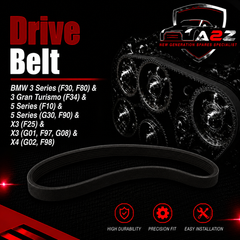 Drive Belt 6PK1663 Compatible With BMW 3 Series (F30, F80) & 3 Gran Turismo (F34) & 5 Series (F10) & 5 Series (G30, F90) & X3 (F25) & X3 (G01, F97, G08) & X4 (G02, F98) Tag-BEL-28