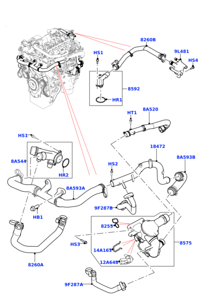 ELBOW JDE39414 LR092129 Compatible With Jaguar XF 2017-2018.
