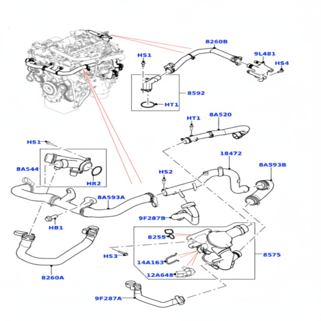 ELBOW JDE39414 LR092129 Compatible With Jaguar XF 2017-2018. Tag No.156