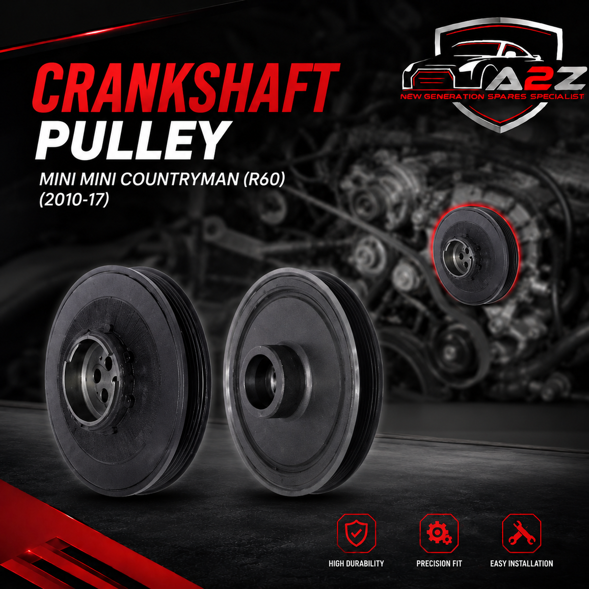 Crankshaft Pulley 11238477129 11238511320 Compatible With MINI MINI COUNTRYMAN (R60) Tag-CP-13