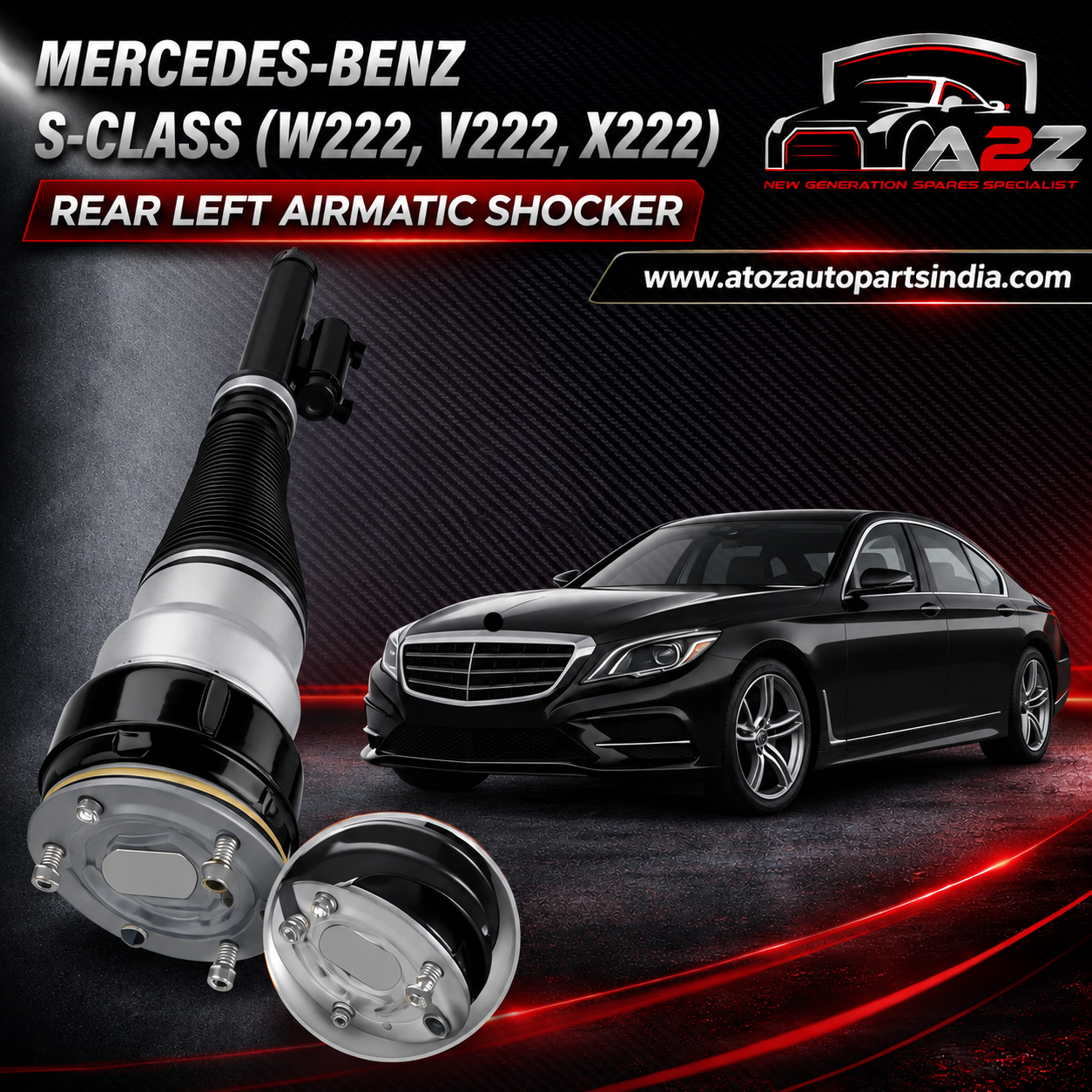 Rear Left Air Suspension Shock Absorber Strut 2223205313 2223207313 2223202900 2223205901 Compatible With MERCEDES-BENZ S-CLASS (W222, V222, X222)