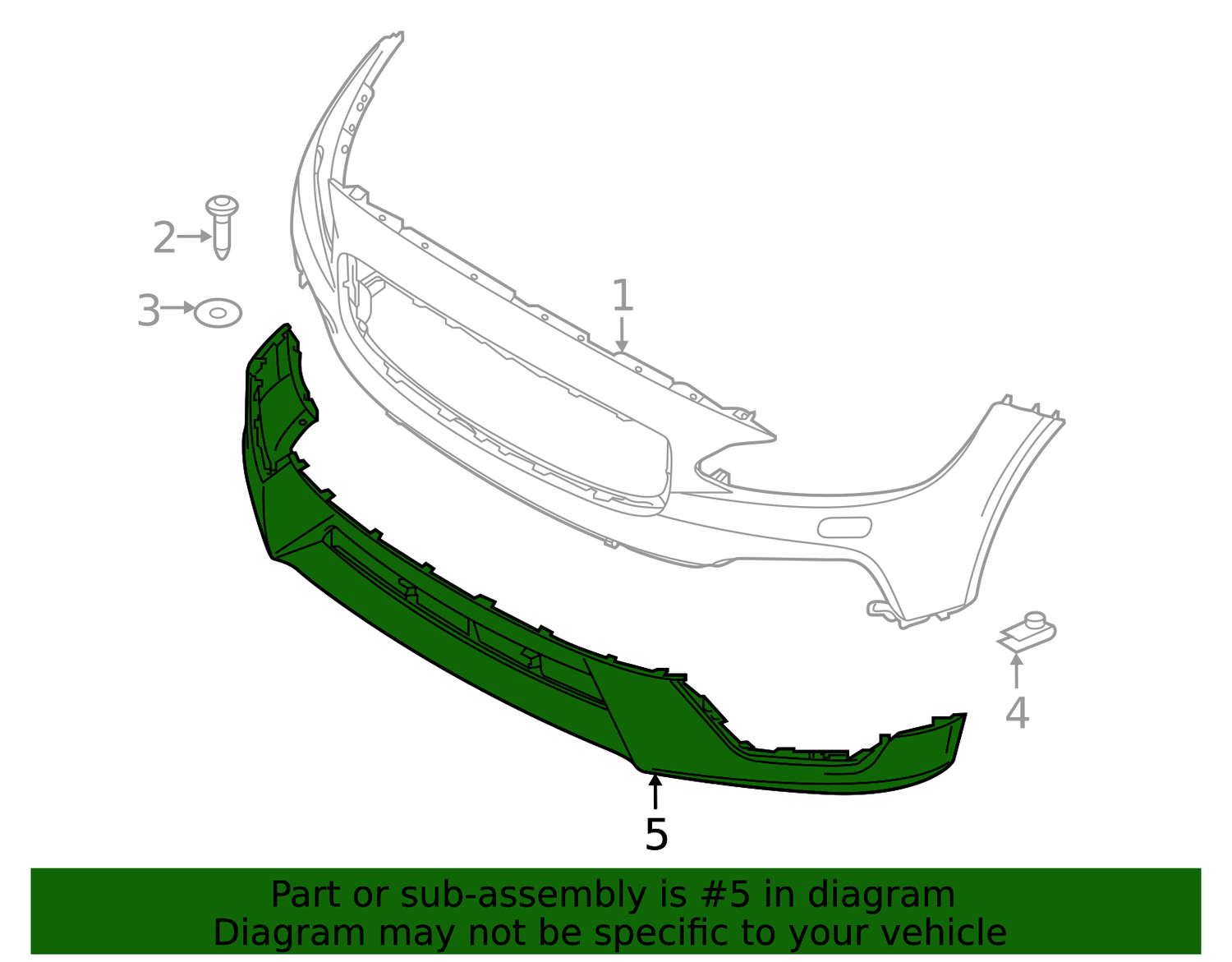 Front Bumper Under Bracket 39841496 Compatible With Volvo V90 S90 (2017-25)