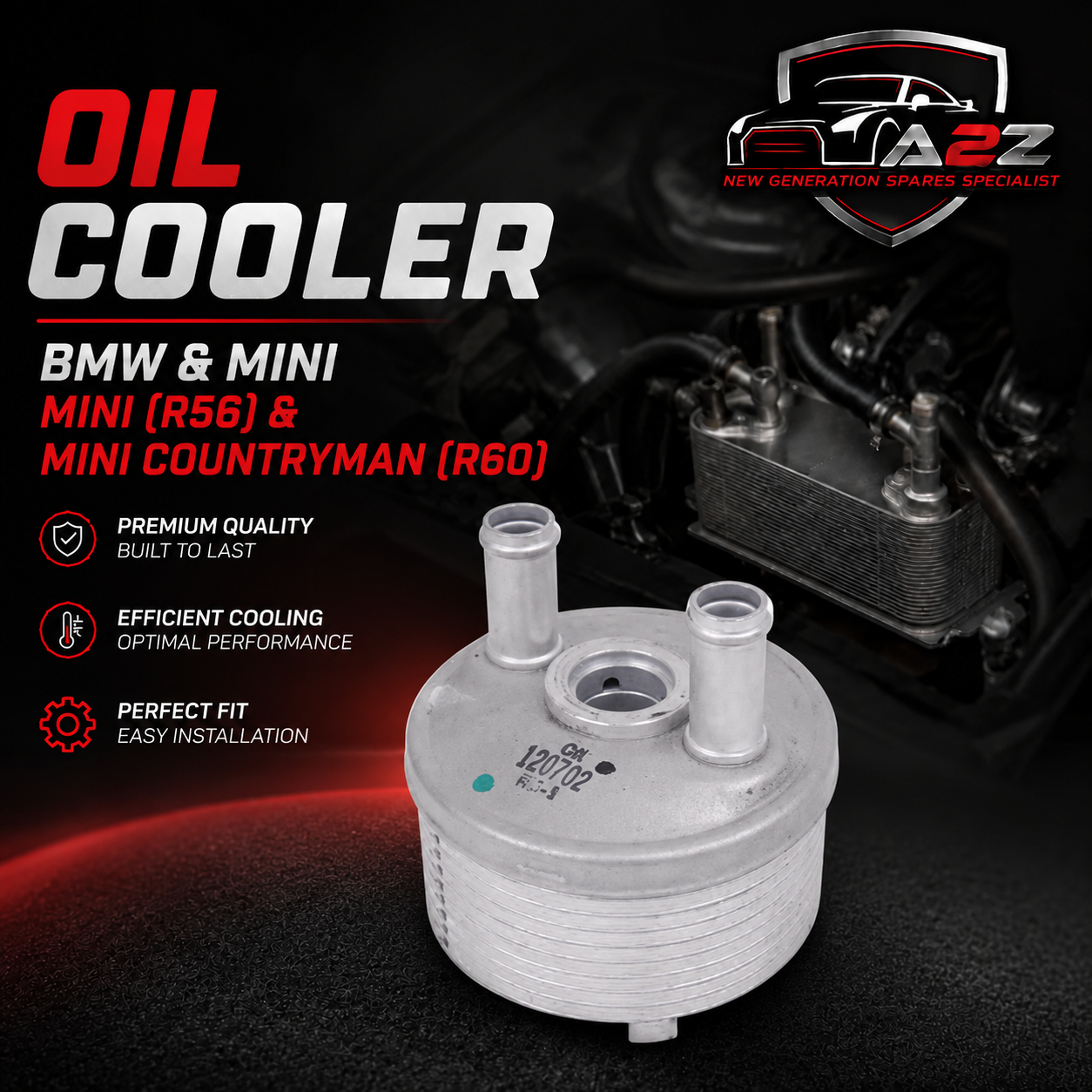 Oil Cooler 24117551091 Compatible With BMW & MINI MINI (R56) &MINI COUNTRYMAN (R60) | Tag No.130
