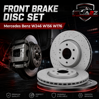 Front Brake Disc Set 2464212512 Compatible With Mercedes Benz W246 W156 W176