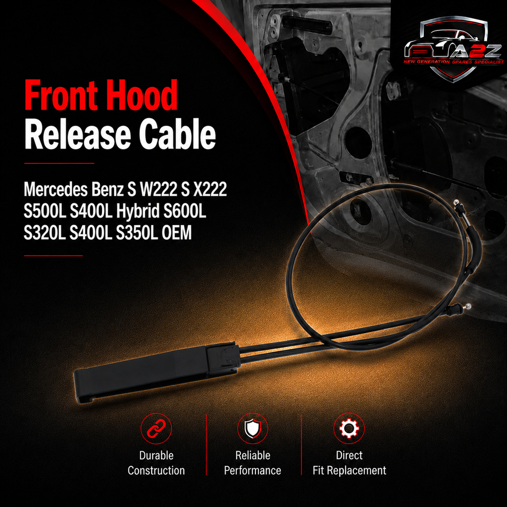 Front Hood Release Cable A2228800059 2228800059 Compatible With Mercedes Benz S W222 S X222 S500L S400L Hybrid S600L S320L S400L S350L OEM