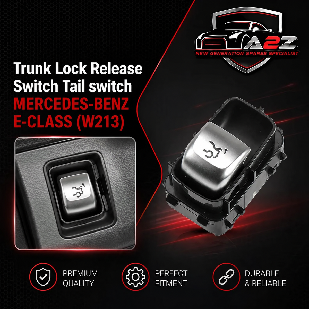 Trunk Lock Release Switch Tail switch 2229051604 2229050409 Compatible With MERCEDES-BENZ E-CLASS (W213) & S-CLASS (W222, V222, X222)