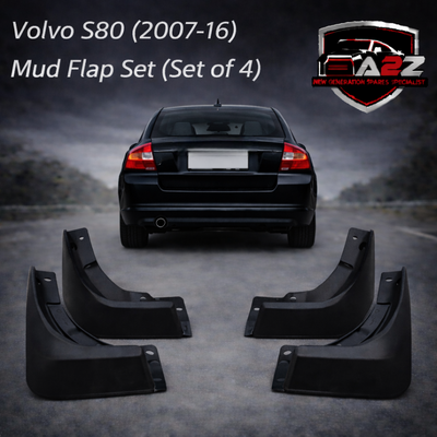 Front & Rear Wheel Mud Guard Flap (Set of 4) 30664836 30796914 Compatible With Volvo S80 (2007-16)