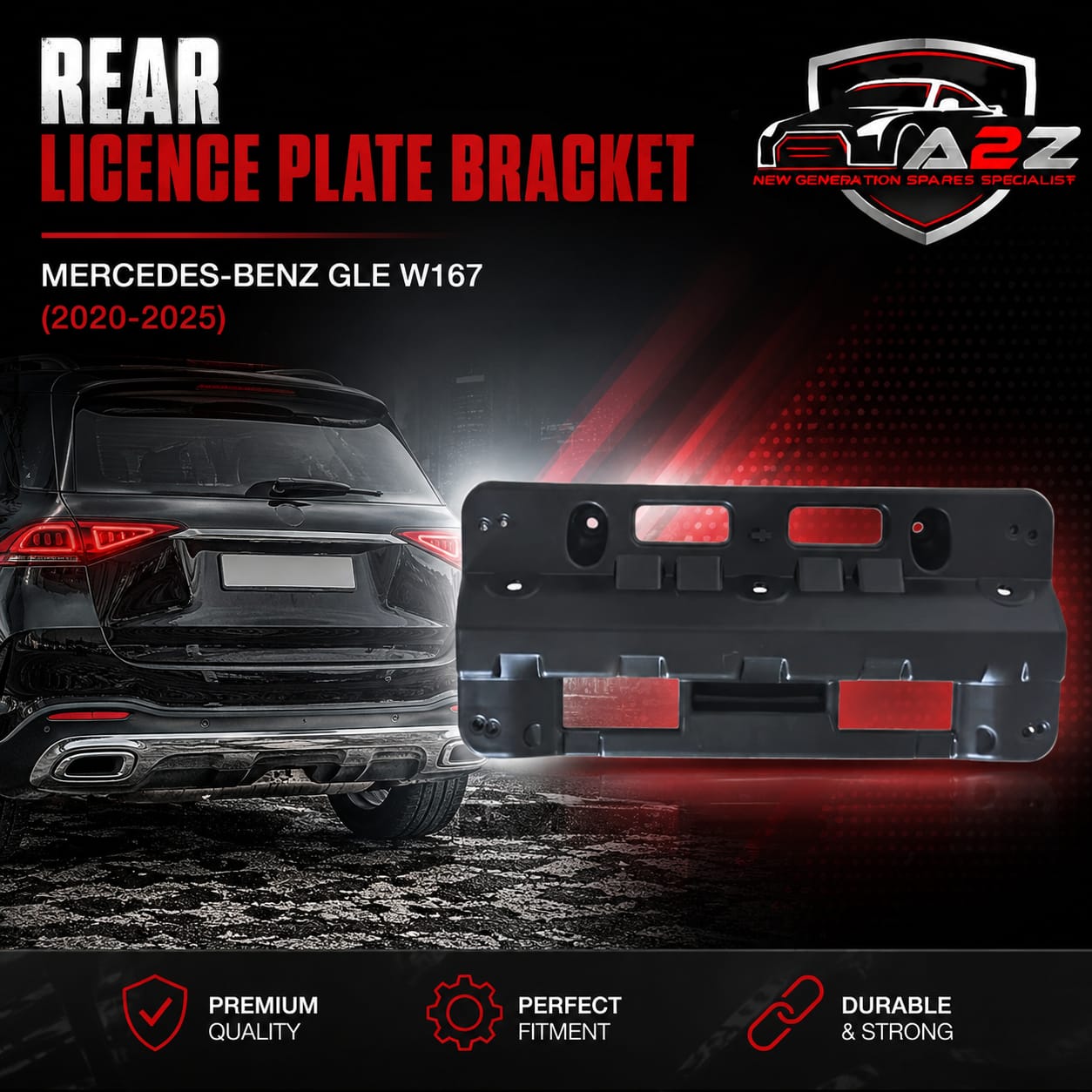 License Plate Bracket 1678850011 Compatible With Mercedes-Benz GLE W167 (2020-2025) Tag No.704