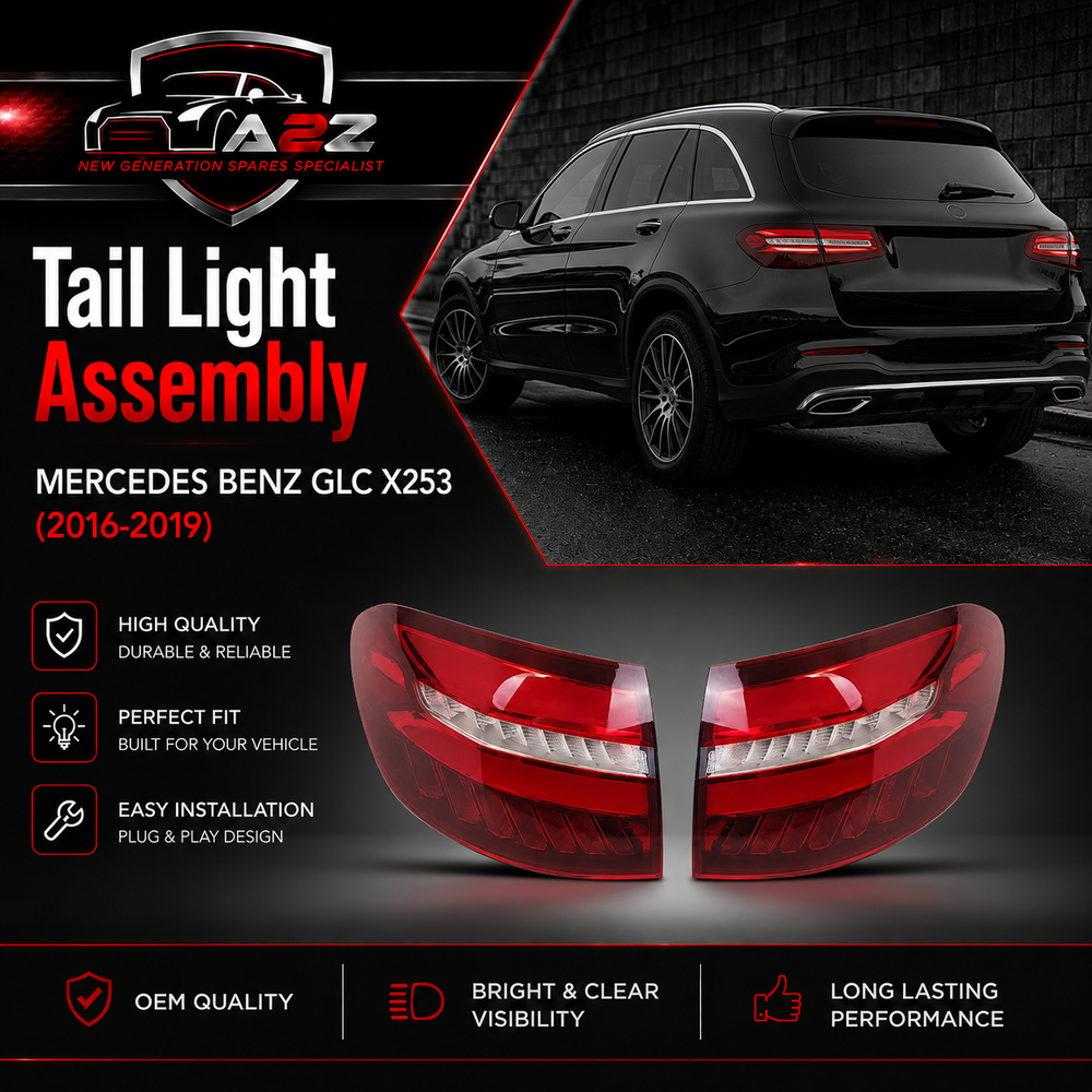 Tail Light Rear Lamp Compatible With MERCEDES BENZ GLC X253 (2016-2019) Tail Light Rear Lamp Left 2539068900 A2539068900 & Right 2539069000 A2539069000 Tag No.114