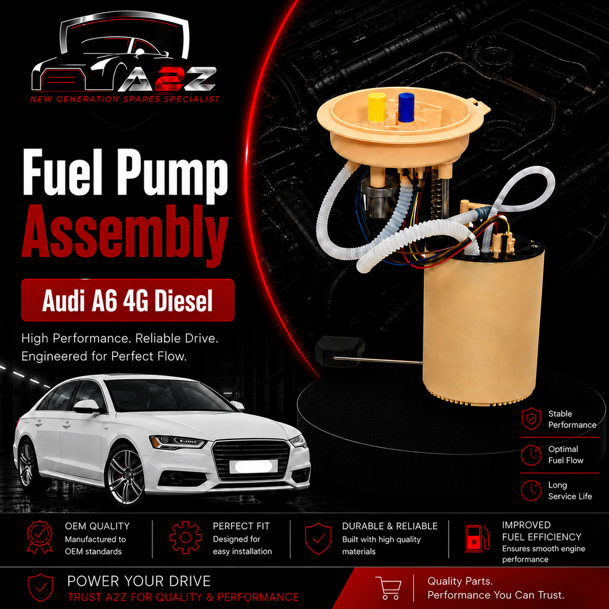 Fuel Pump Assembly 4G0919050C Compitable with Audi A6 4G 11-18  Diesel Type Tag No.06