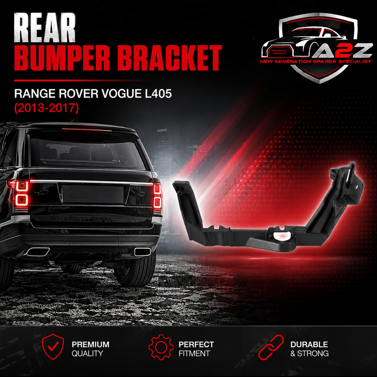 Rear Bumper Bracket Right LR114023 & Left LR114024 Compatible With Land Rover Range Rover Vogue - L405 (2013-2017) Tag No.3258