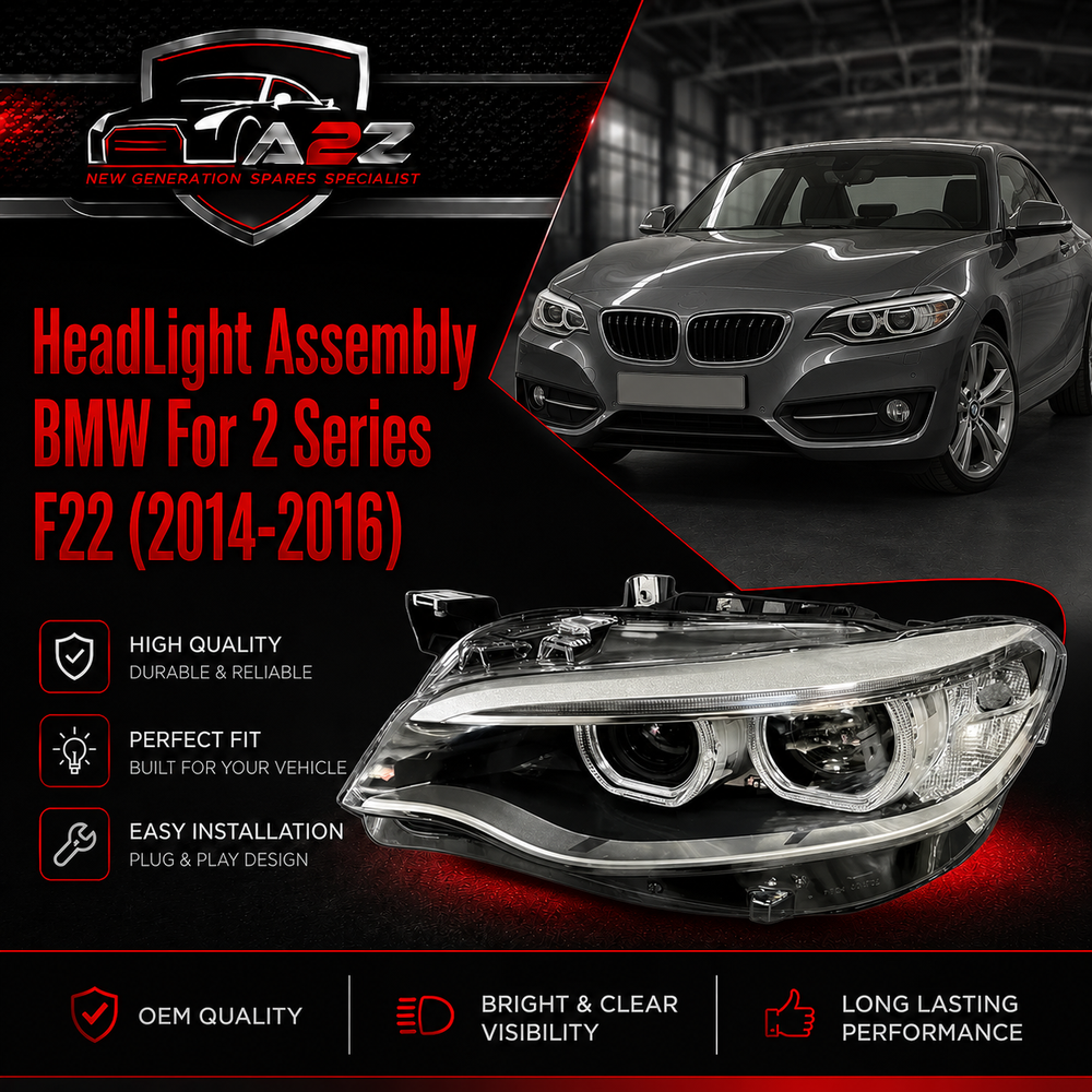 Complete Headlight Set Left 63117388927 & Right 63117388928 Compatible With BMW For 2 Series F22 2014-2016
