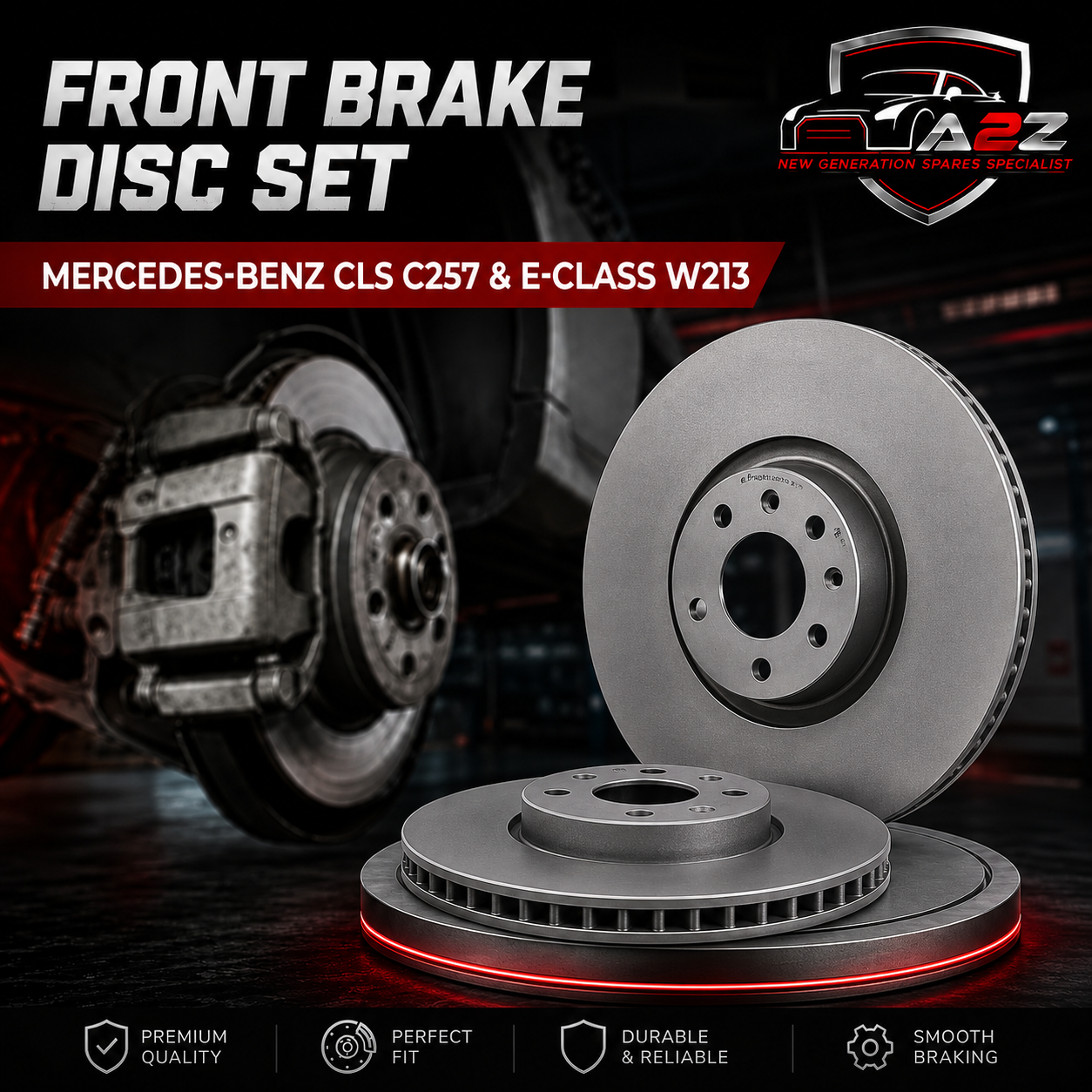 Front Brake Disc Set A0004212812 0004212812 Compatible With MERCEDES-BENZ CLS C257 & E-CLASS W213
