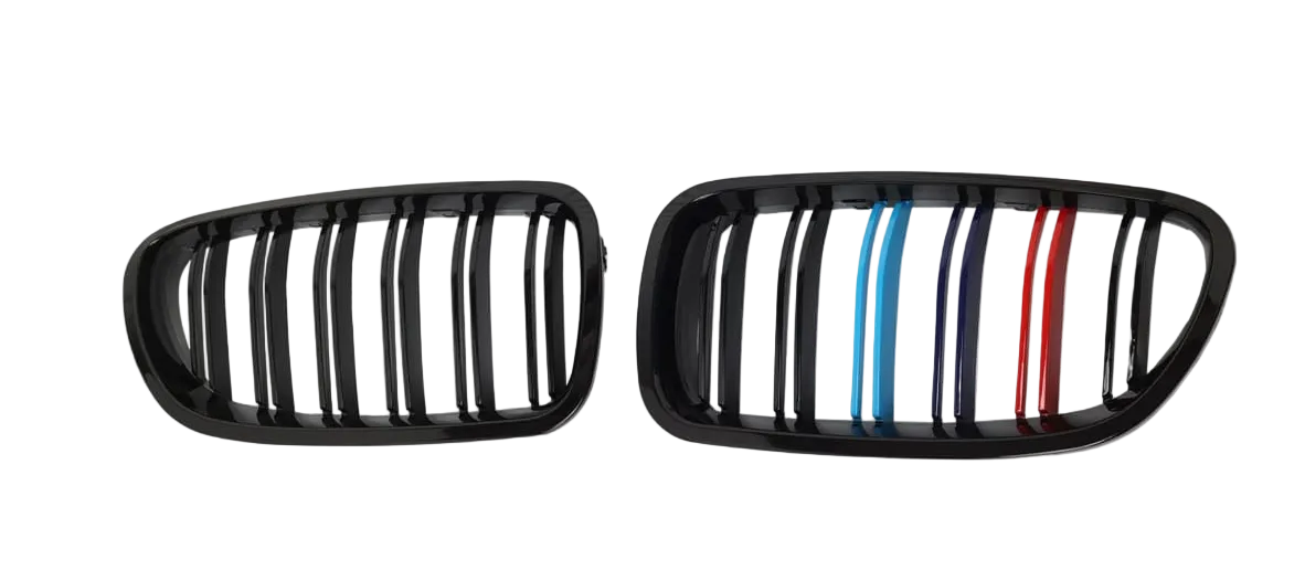 Double Line Glossy Black Multicolour Kidney Grill Compatible With BMW 5s F10 (2010-2016) Tag No.12