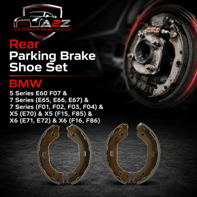 Rear Parking Brake Shoe Set 34410393646 34416780041 Compatible With BMW 5 Series E60 F07 & 7 Series (E65, E66, E67) & 7 Series  (F01, F02, F03, F04) & X5 (E70) & X5 (F15, F85) & X6 (E71, E72) & X6 (F16, F86)