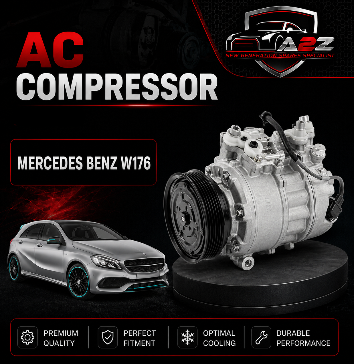 Air Conditioning Compressor 0038304460 Compatible With Mercedes Benz W176